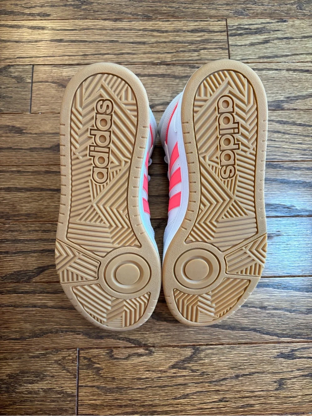 adidas White and Neon Orange Women's Athletic Shoes